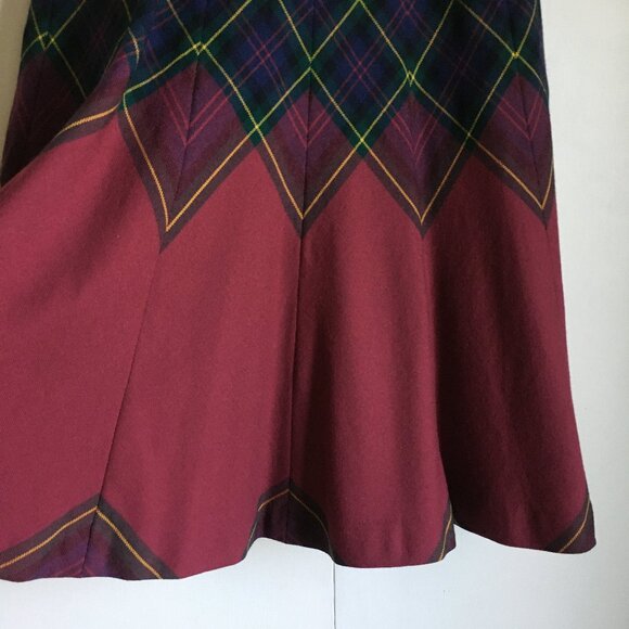 Vintage Highland Queen Maisen Mendessolle Diamond Plaid Wool Skirt - Picture 4 of 16